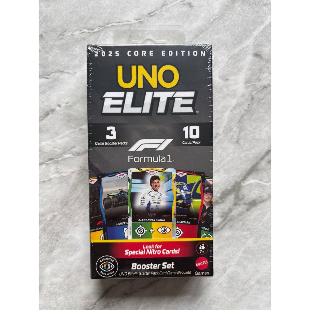 Mattel UNO Elite Formula 1 Booster Set OS Black 2025 Core Edition Racing Collect